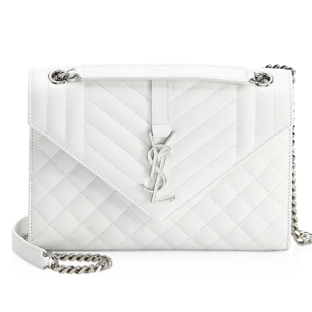 Saint Laurent Medium Envelope Bag- White